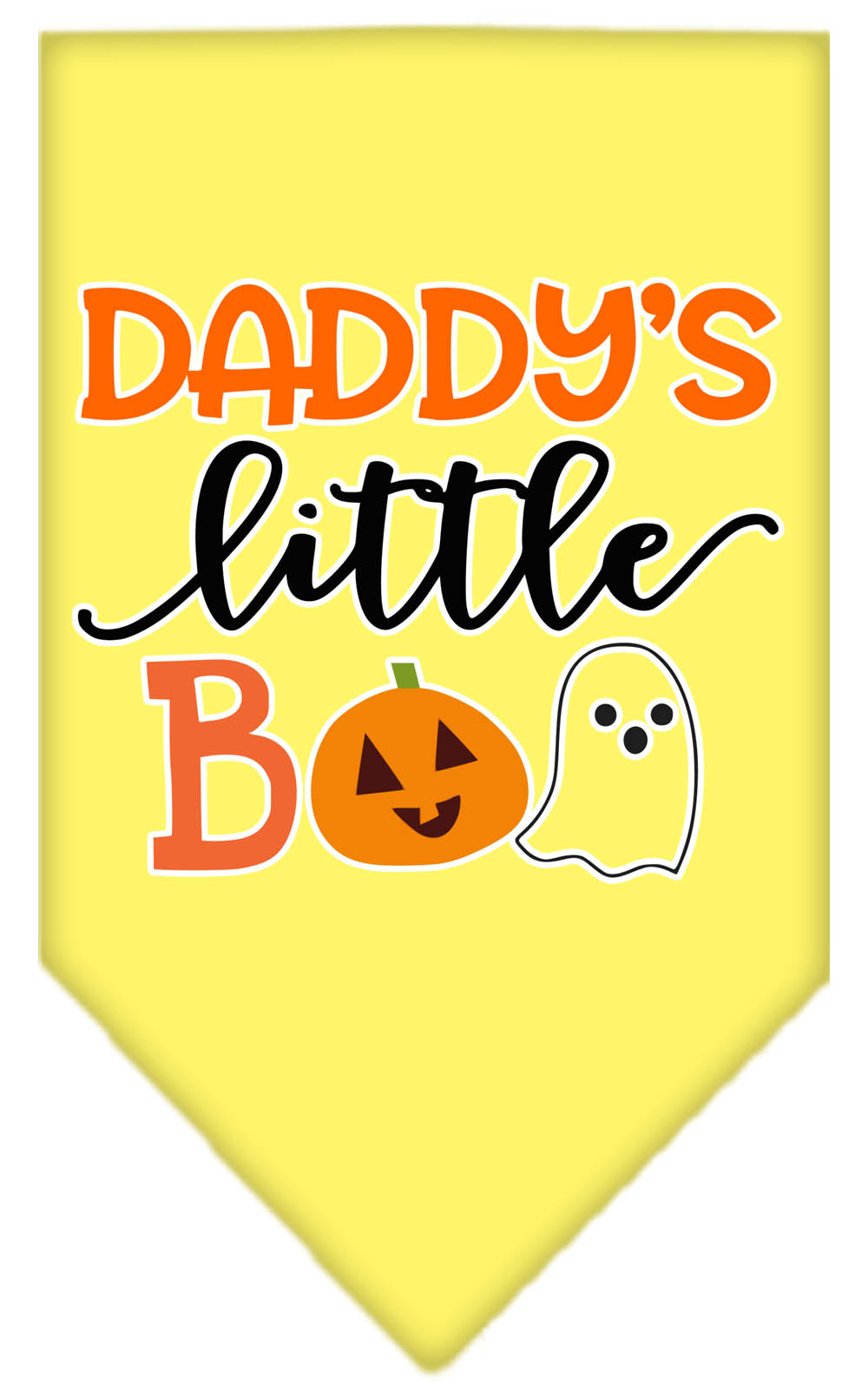 Daddy's Little Boo Screen Print Bandana Yellow Small